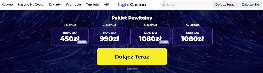 Bonus powitalny w Light Casino