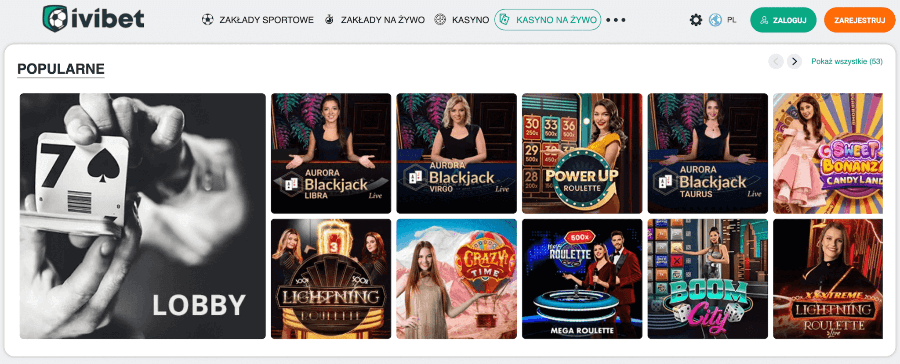 Kasyno na żywo w IviBet