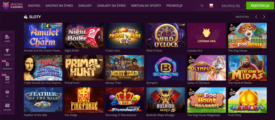 Gry w Malina Casino