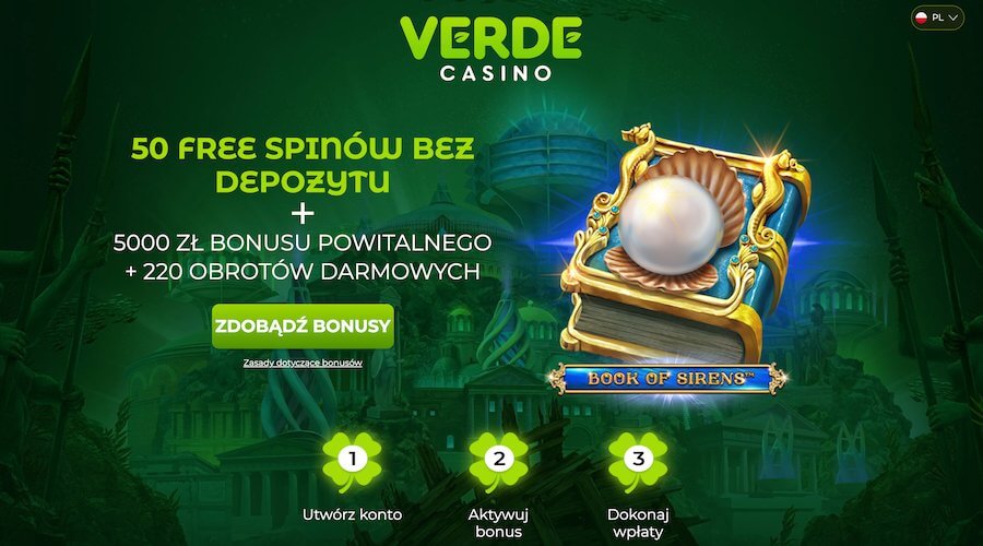 50 darmowych spinów bez depozytu Verde Casino.