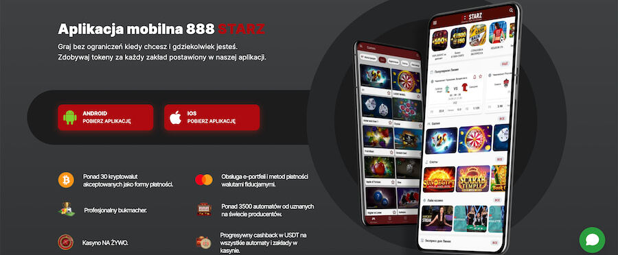 Aplikacja mobilna 888Starz.