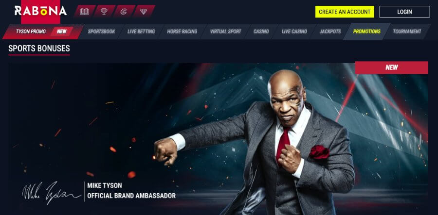 Mike Tyson oficjalnym ambasadorem kasyna Rabona!