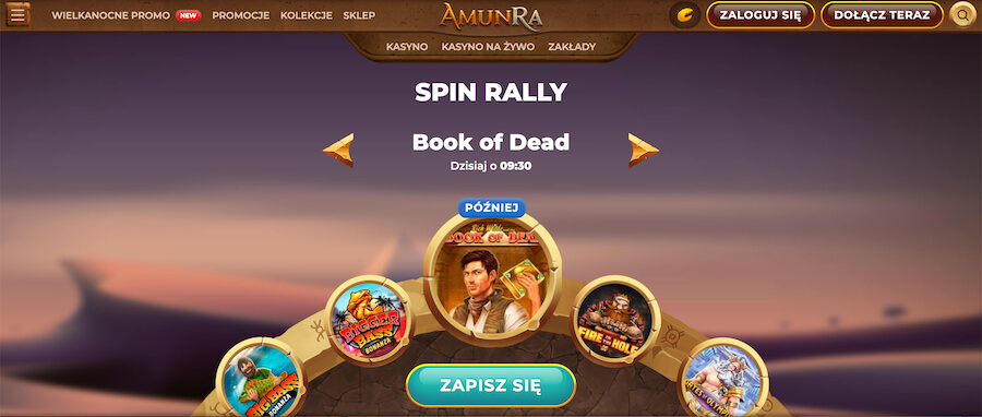 Spin Rally w kasynie AmunRa.