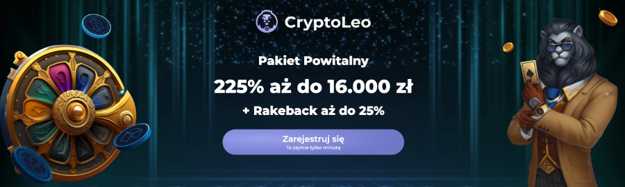 CryptoLeo – do 16 000 zł + 50 darmowych spinów