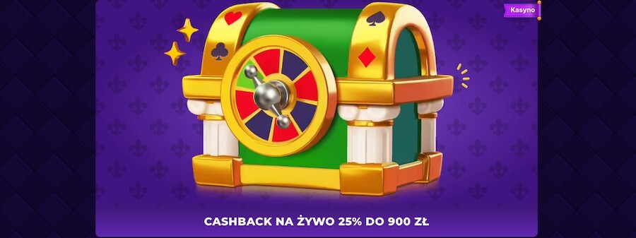 Bonus Cashback na żywo w kasynie Royal Game.