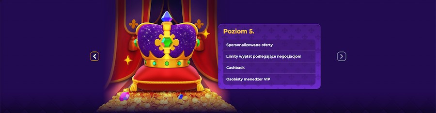 5 poziom vip w kasynie Royal Game.