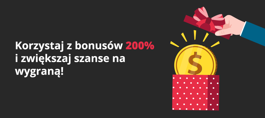 Infografika - ręka nieznanego człowieka otwiera wieczko pudełka prezentowego, a ze środka wyskakuje wielka, złota moneta z symbolem dolara.