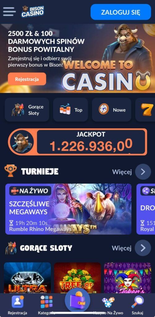 Mobilne kasyna Bison Casino