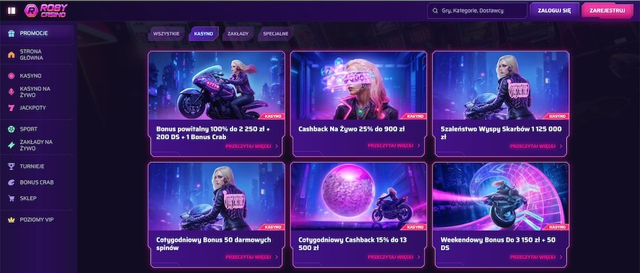 Roby Casino promocje i bonusy.