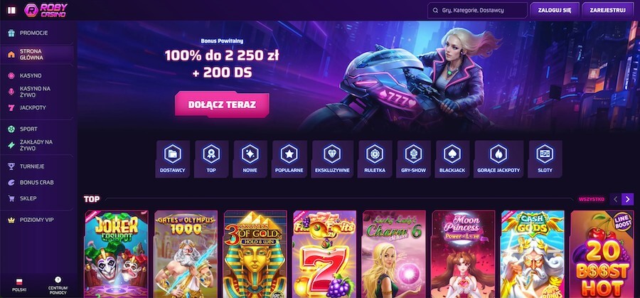 Roby Casino bonus powitalny.