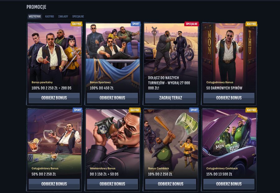 Bonusy w mafia casino