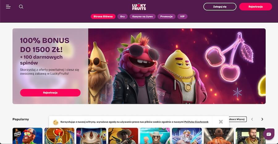 lucky fruits bonus powitalny