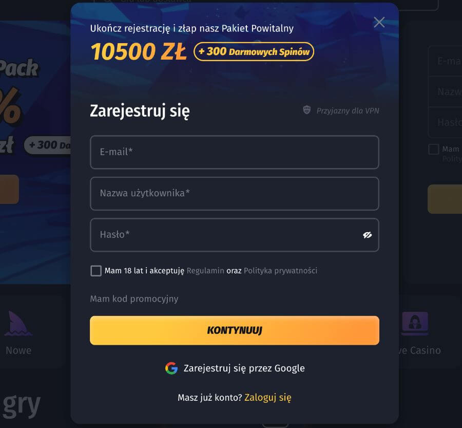 Winshark rejestracja