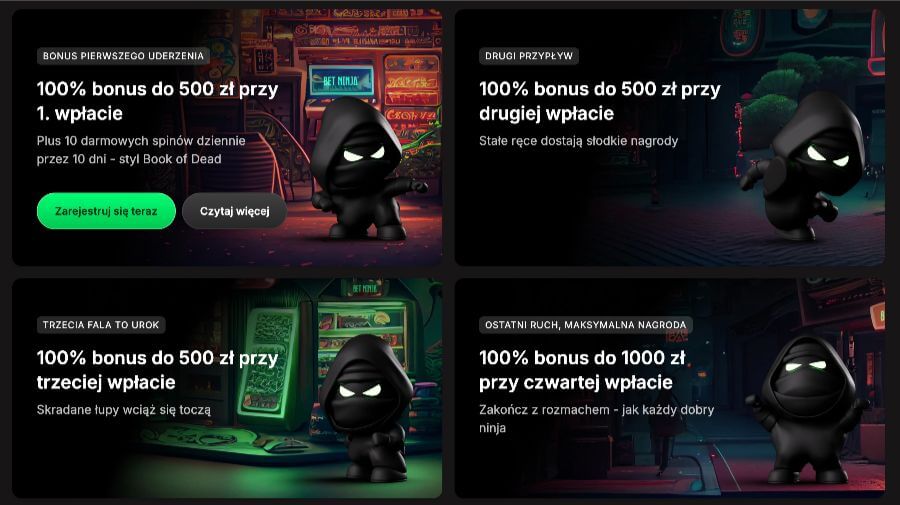 Betninja bonusy