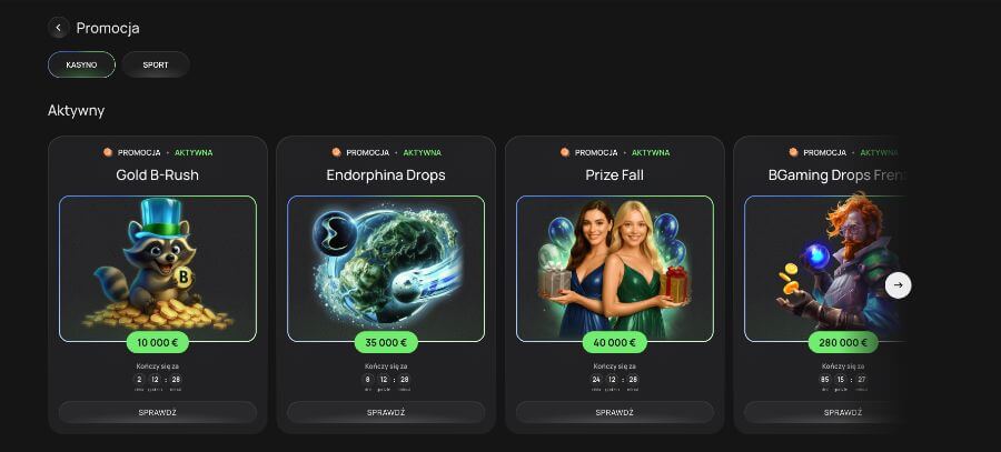 turnieje dostępne w kasynie flagman