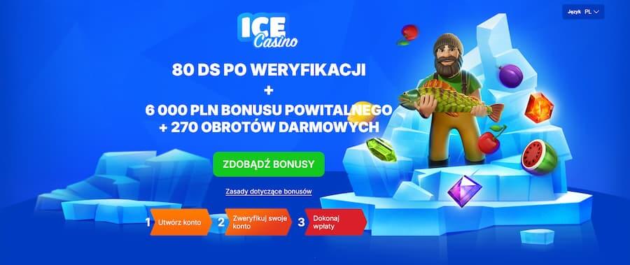 Ice Casino promocja – 80 darmowych spinów bez depozytu za potwierdzenie telefonu