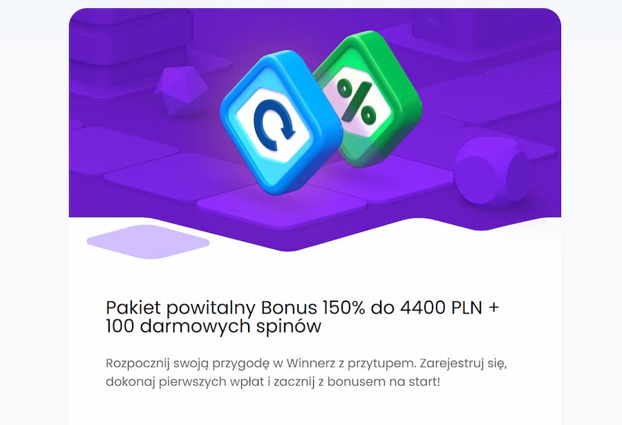 Winnerz promocja – bonus powitalny 150% do 4400 PLN i 100 darmowych spinów
